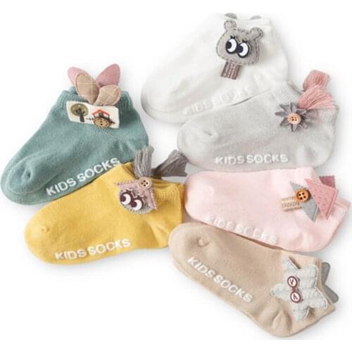 3 Pairs / Lot Newborn Infants Boat Socks Baby Socks Cute Cartoon Socks Antislip Socks Accessories Decorative Socks