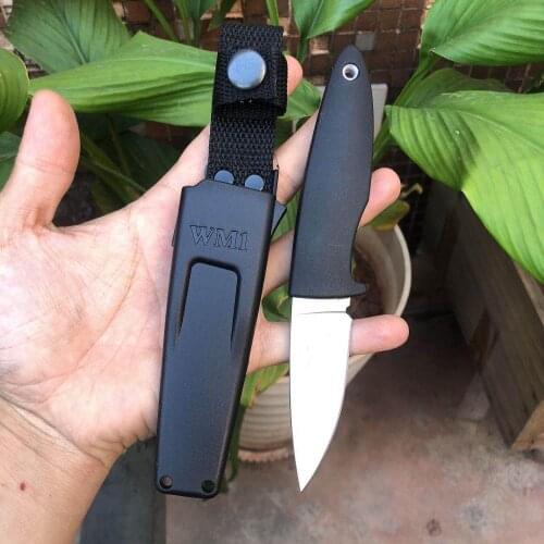 Hunting Fixed Blade Knife 440 Stainless Steel Long Kraton Plastic Handle Outdoor Tactical Knife ABS Sheath