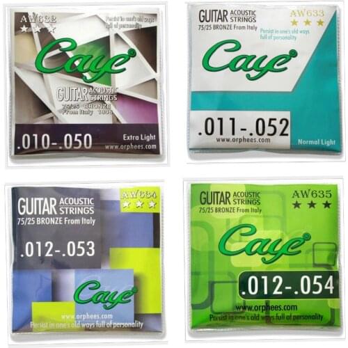 Orphee CAYE Series AW632/633/634/635 Stainless Steel Phosphor Bronze Acoustic Guitar Strings 6strings/set Extra Light