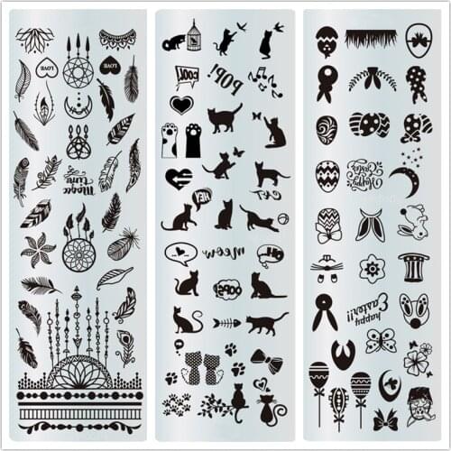 Nail Art Stamp Plate Leaf Flower Dreamcatcher Snowflake Geometry Lace Nail Polish Print Jelly Stamper Scrapper Tool