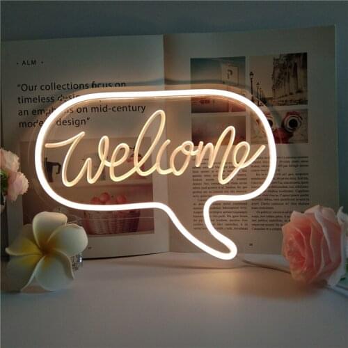 Welcome Sign Neon light Custom Led Lamp For Shop Home Wedding Party Hotel Lobby Decor Wall Mural Store Window Welcome Banner