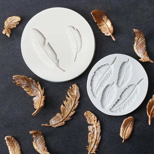 Birds Feather Sugar Buttons Silicone Mold DIY Fondant Cake Decorating Tools Chocolate Gumpaste Lace border Mold Baking Utensils