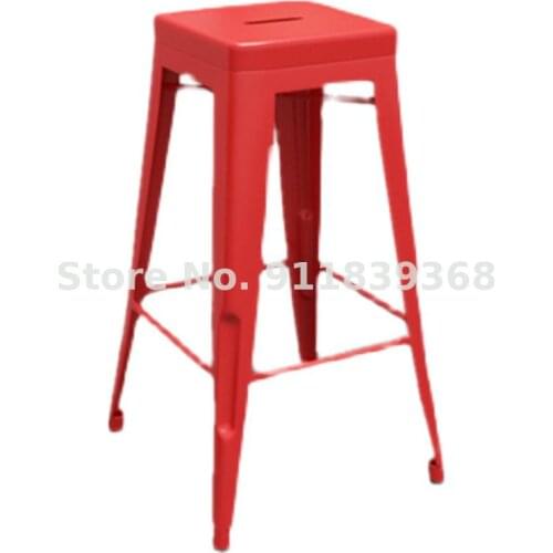 Nordic Bar Chair Bar Chair Industrial Style Modern Simple Fashion Iron Square High Stool Light Luxury Household Stool