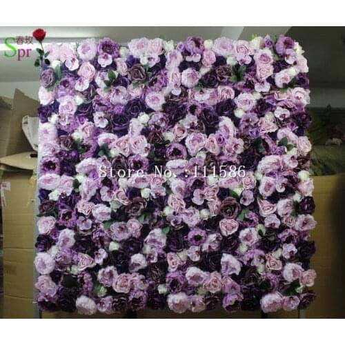 SPR Free Shipping magic purple butterfly flower wall wedding backdrop artificial flower row and arch decorative flore