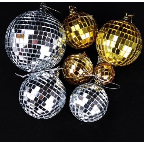 Reflective Glass Rotating Mirror Ball Birthday Cup Cake Decoration Baby Shower Kids Birthday Party Wedding Favor Supplies