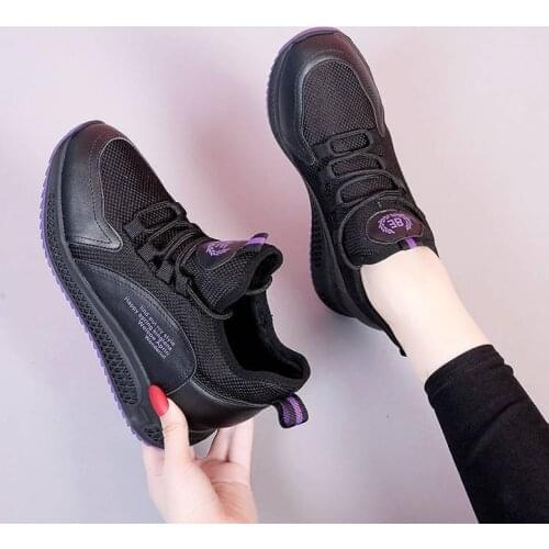 2020 New Womens Casual Shoes Womens Fashion Mesh Walking Shoes Thick Bottom Sneakers Vulcanized Shoes Woman Tenis Feminino