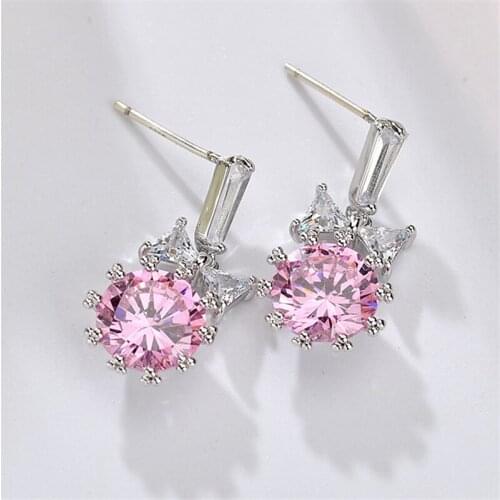 S 925 Silver Needle Earrings 2021 Trend Korean Style Fashion Copper Earrings For Women Set 3A Zircon Bowknot Girl Heart Ear Stud