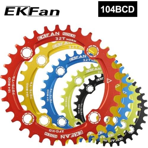 EKFan 104BCD Round 30T 32T 34T 36T 38T Chainwheel Circle Crankset Plate Purple&Green MTB Bike Cycling