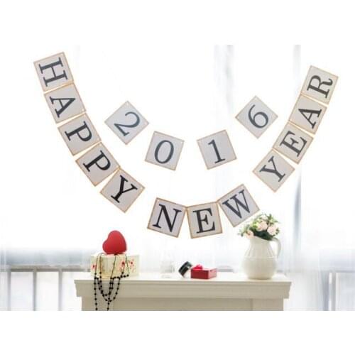 1 X Customized Happy New Year Banner New Year Garland Home Party Deco Supplies