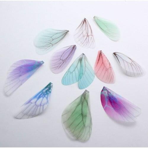 10 Pcs Earring Chiffon Pendant Creative Butterfly Cicada Wing DIY Jewelry Making Material Accessory Translucent Earring Pendant
