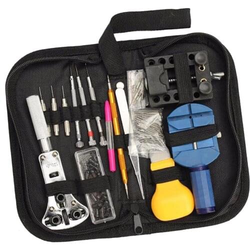 144pcs Watch Repair Tool Kit Opener Link Remover Spring Bar Hammer+Back Case