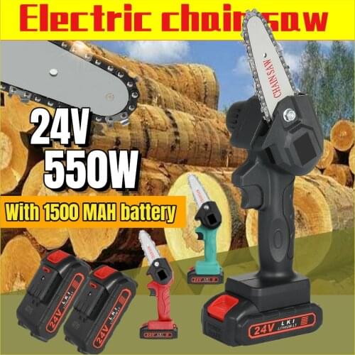 24V 550W Electric Pruning Saw Electric Saws Woodworking Electric Saw Garden Logging Mini Electric Chain Saw Lithium Battery