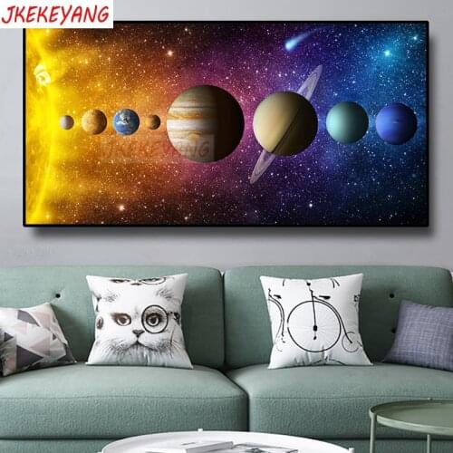 Large 5D Diy diamond painting Solar system Diamond Mosaic Rhinestone Embroidery cross stitch Y3845