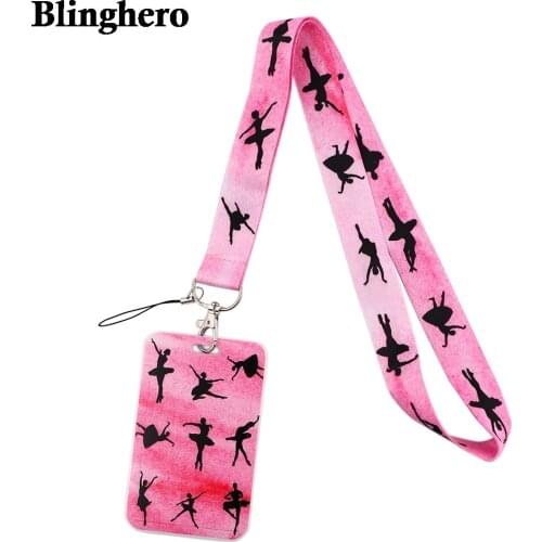 CB515 Ballet Pink Lanyard Keychain Multi-function Neck Straps for Keys Cell Phone Badge Holder Gift for Ballet Dancer