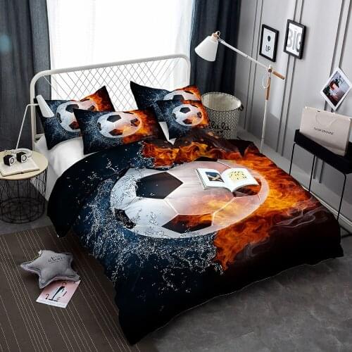 Digital printing football bedding set queen size 3d printed sports duvet Cover With Pillowcases single king Bed design bedline
