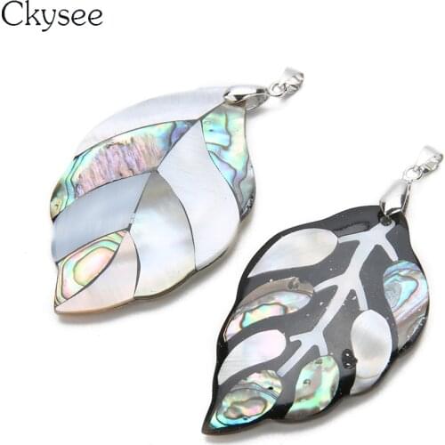 Ckysee Bohemian Natural Freshwater Mother Of Pearl Shell Leaf Pendant 6 Styles Curved Charm Pendant Diy Necklace Jewelry Making