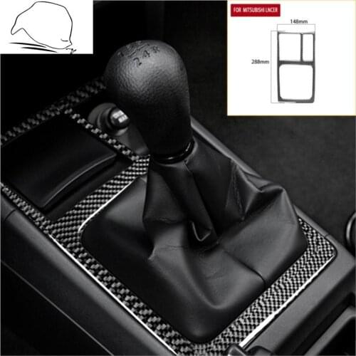 For Mitsubishi Lancer EVO X MR 2008-2015 Gear Shift Panel Frame Carbon Fiber Sticker Gear Head Surround Trim Car Accessories