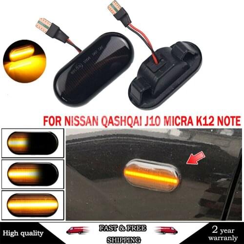 For Nissan Tiida C11 Note E11 NE11 Micra K12 NP300 Navara D40 Qashqai J10 Car Side Marker Light Dynamic LED Turn Signal Light