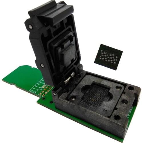 EMCP162/186 Test Socket BGA162 BGA186 Reader IC Size 12x18mm Pin Pitch 0.5mm Nand Flash Programmer Adapter Data Recovery
