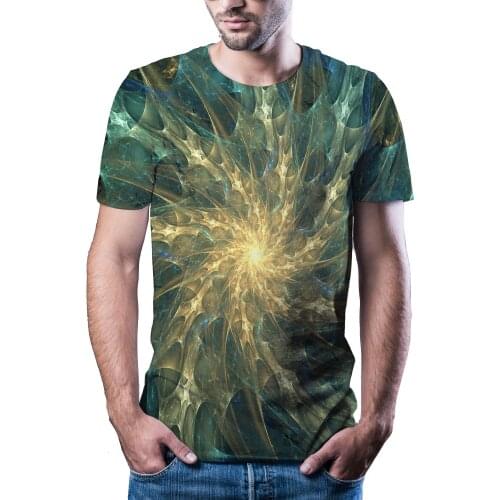 2020 new mens T-shirt particles starry sky 3D printing T-shirt mens wild face casual O-neck mens t-shirt short sleeve hot top