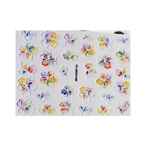 Hot Selling Beauty Care Fashion 6d diy Cubic Engraved Flowers Nail Sticker Empaistic Embossment Water Slide Decals Girl Gifts