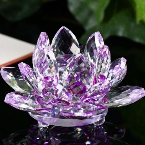Crystal Swan Lotus Crystal Glass Figure Paperweight Ornament Feng Shui Decor Collection Ornament Feng Shui Decor Collection