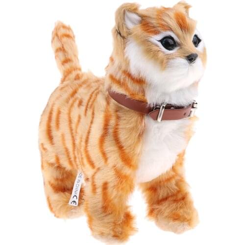 Electronic Plush Cat Toys Stuffed Toys Walking Cat Meow Toys Kids Children Animal Toy Birthday Gift Home Office Decoration