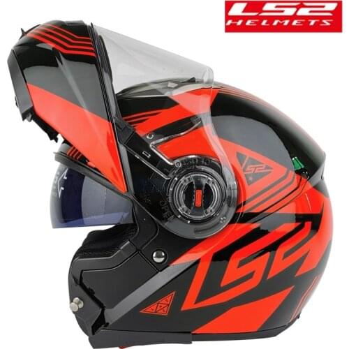 Original LS2 FF370 Flip up motorcycle helmet man women dual visor with inner sunny shield LS2 authority modular moto helmets