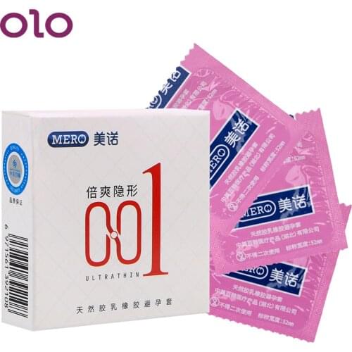 OLO 3Pcs/set Natural Latex Ultra Thin Condom Sex Products Large Oil Lubricated Condom Sex Tools for Men Large Oil Lubricated