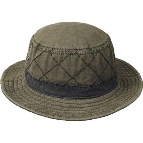 Washed Cotton Bucket Hats for Men Women Panama Hat Fishing Hunting Cap Sun Protection Caps Outdoor Sun Hat