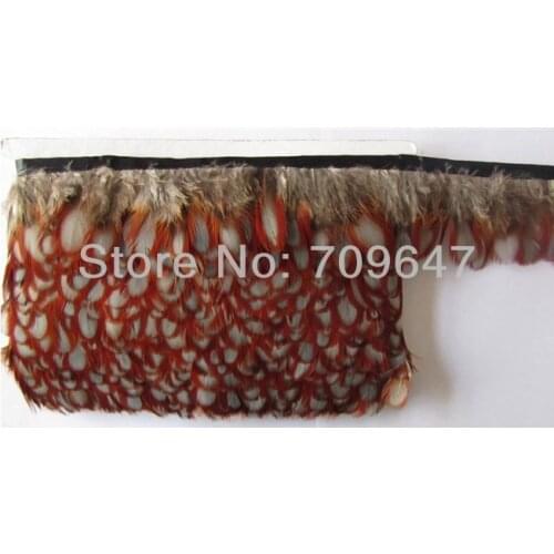 Feather Lace! Tragopan Caboti Pheasant Feather Fringe Natural Colour 10Meters trim Height 5-6cm ,feathers for clothes