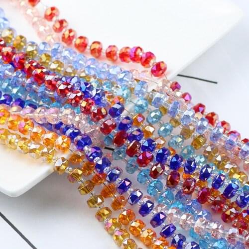 BTFBES Flat Round tyre Shape 8*5mm Austrian crystal beads Wheel faceted glass Spacer Loose beads for Jewelry making Bracelet DIY