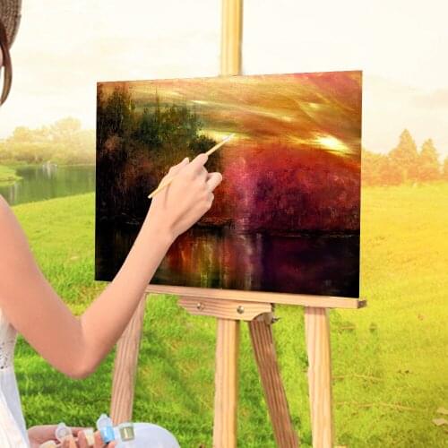 Natural Scenery Autumn Hues Paint By Numbers Set Acrylic Paints 50*70 Canvas Painting New Design For Adults Handicraft