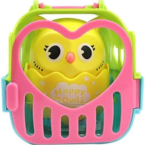 Pressing Animal Pill Back Owl Walking Toy Funny Parent-child Interactive Owl Doll Toys for Children Christmas Gifts Random Color