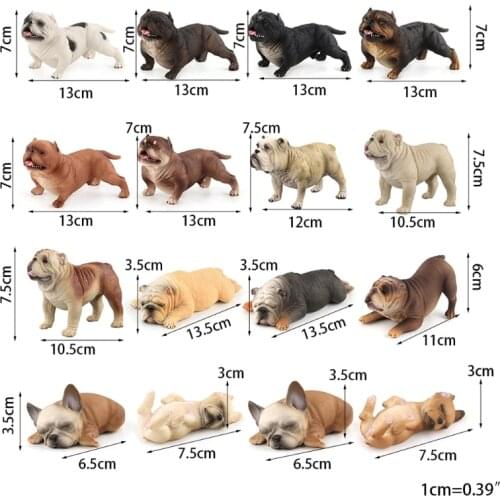 Realistic Puppy Bulldog Figurine Statue Sculpture Model for Dog Lovers Collection Science Educational Home Office Decor