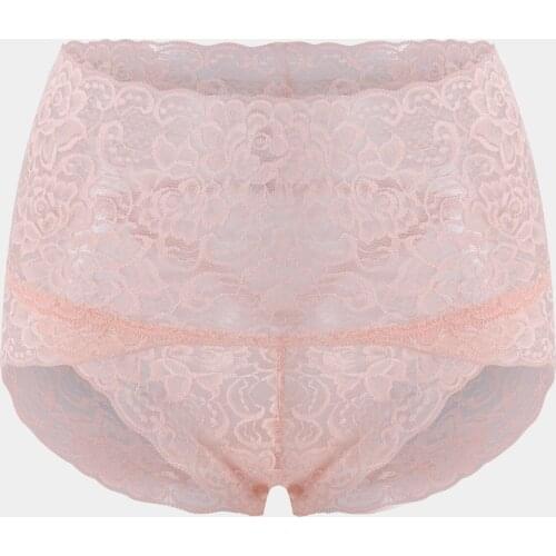 Plus Size Sexy Lingeire High Waist Lace Panties Underwear Women Panties Briefs for Female Black Beige Red Blue