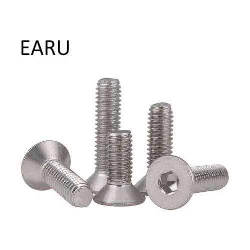 304 Stainless Steel DIN7991 Standard Countersunk Head Hexagon Hex Socket Head Screws Bolt Cap M4*5/6/7/8/9-80mm Hot Sale