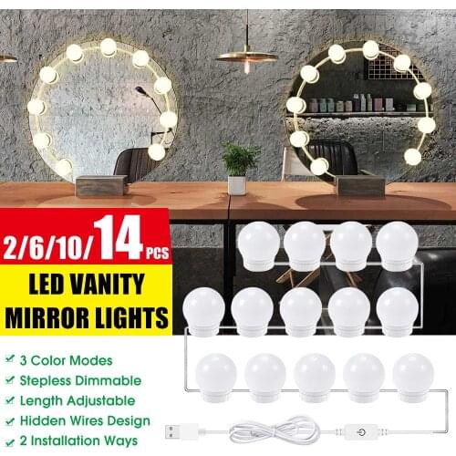 Led Light-Bulb Makeup Mirror Light Bulb Vanity Lights Lamp Touch Tricolor Dimming Fill Light Waterproof For Dressing Table