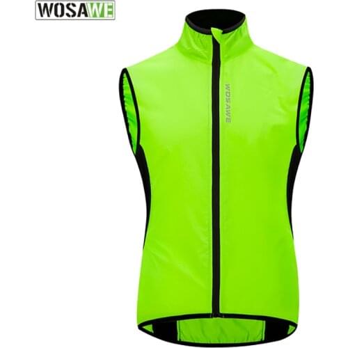 WOSAWE Reflective Cycling Lightweight Vest High Visibility Windproof MTB Road Bike Sleeveless Jersey Top Cycle Gilet WindCoat