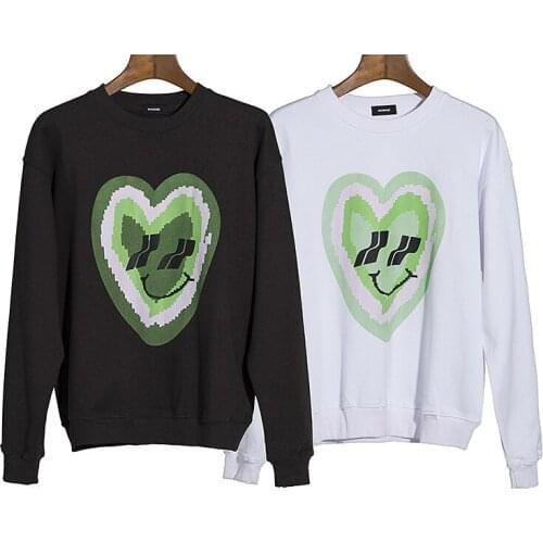 High Street Brand We11done 2021ss Love Heart Print Oversized Hoodie Kawaii Y2k Mens Clothing Mens Hoodies Womens Sweatshirt