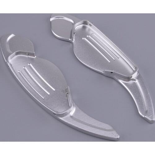 1Pair 17.9 cm Aluminium Alloy Silver Car Steering Wheel Shift Shifter Extension Paddle Fit For Land Rover Jaguar