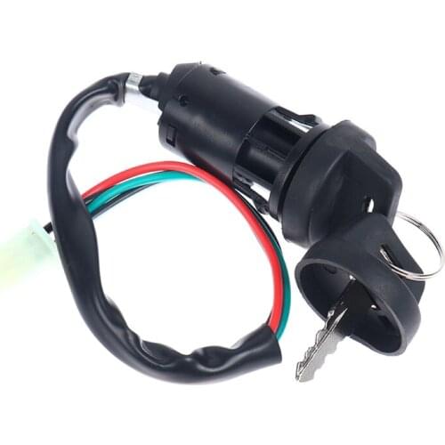Universal 4 Wires Ignition Barrel Switch With 2 Key For Motorcycle Bike ATV