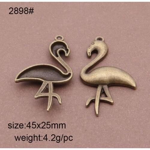 20pcs Charms Crane Bird 25*45mm Antique Bronze Pendant Findings Accessories DIY Vintage Choker Necklace