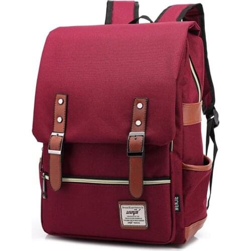 Women & men bag outdoor travel backpack women solid color vintage canvas school bookbags female bag personality women backpacks