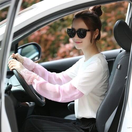 Women UV Protect Sunscreen Driving Gloves Ladies Without Fingers Summer Long Fingerless Gloves