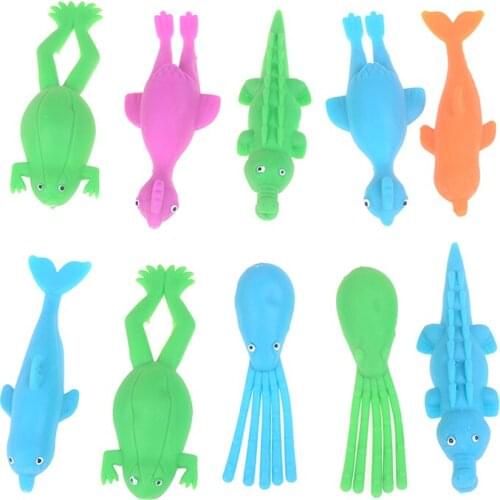 1pc Cartoon Ejection Catapult Non-Toxic Toy Finger Projectile Slingshot Marine Animals Series