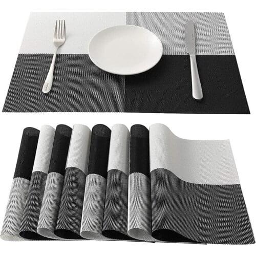 1pc 46x32cm Plastic Placemats Heat Resistant Tablewares Pads Dish Mats Table Decoration 9 Colors