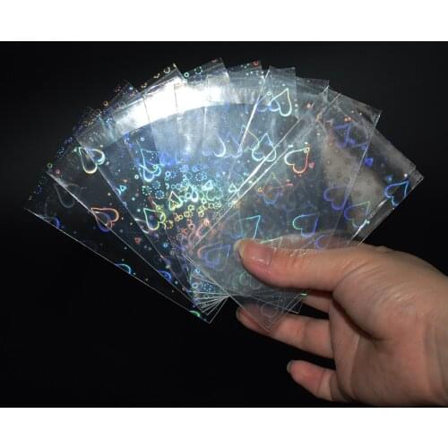 100pcs/lot 57x87mm Love Small Cards Transparent Laser Clear Sleeves Korea Idol Photo Protector Trading Cards Shield Cover