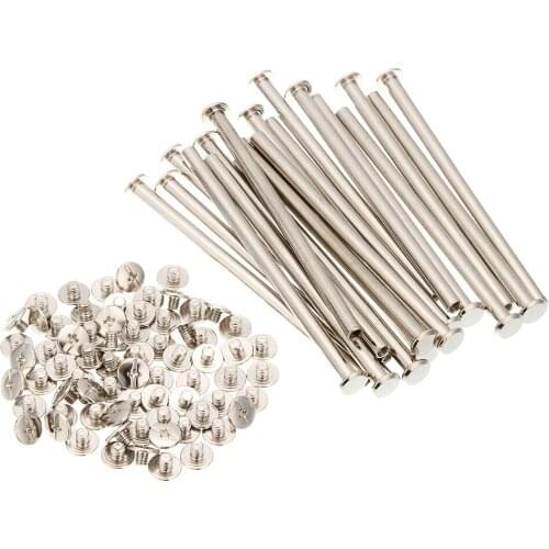 20pcs M5x95mm Iron-nickel-plated screw books Fingertight Picture books screw rivets albums butt recipes leaflet nail M5Hardware