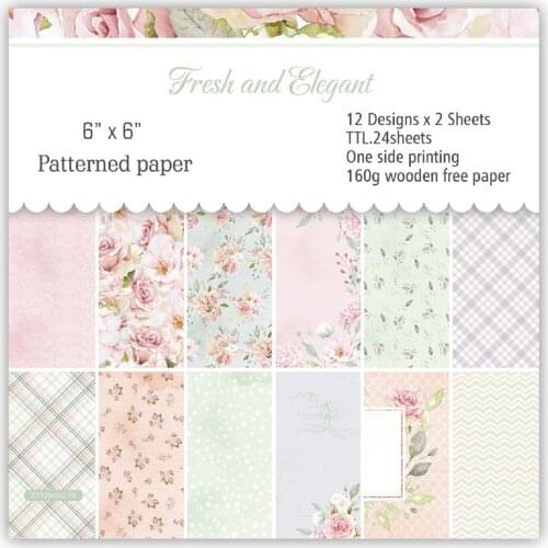 24Pcs/Lot Tulip Retro Material Papers DIY Scrapbooking Album Diary Gift Decorative Paper Scrapbooking Paper